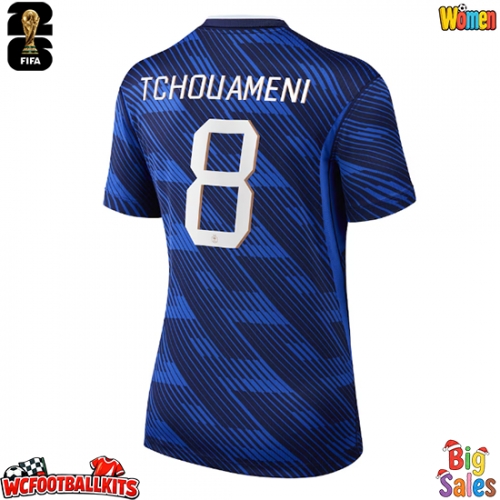 France Aurelien Tchouameni #8 Replica Home Stadium Shirt for Women World Cup 2026 Short Sleeve